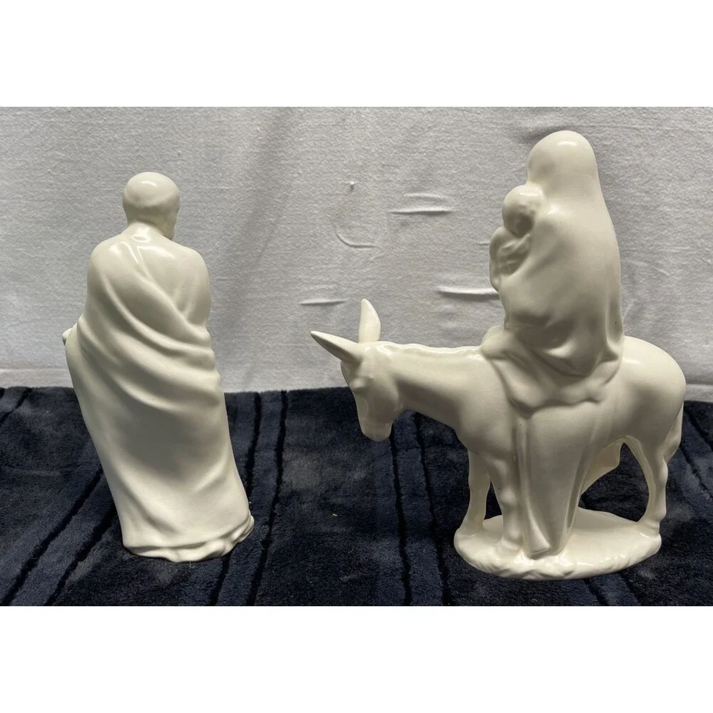 Vintage Set Holland Mold Ceramic Holy Family Figurines Mary Joseph Baby Jesus